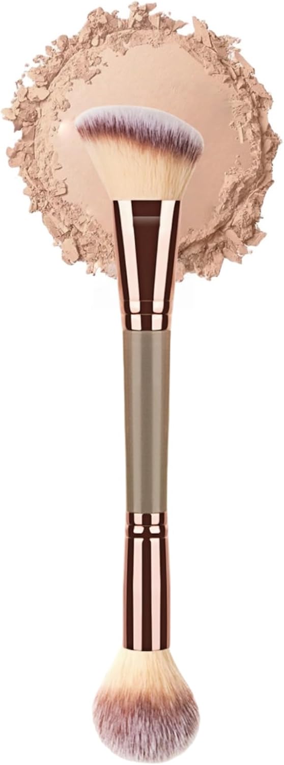 Double-Ended Foundation Makeup Brush, Blusher Brushes, Bronzer-Brush, Perfect for Blending Liquid, Powder, Concealer, Cream & Blush, Versatile, Foundation Brushes for Flawless Cosmetics Application