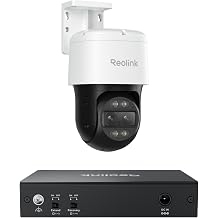 Reolink 4K PTZ Security Cameras System, IP Outdoor Cameras, Trackmix PoE with 6X Hybrid Zoom, Auto Tracking, Human/Vehicle/Pet Detection Bundle 1x PoE Switch 4+1 Ports Gigabit