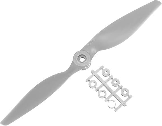 sourcing map 9x6 Inch Propeller RC Propellers 2-Vane Blades Props Gray with Adapter Rings for RC Airplane Aircraft Prop Replacement