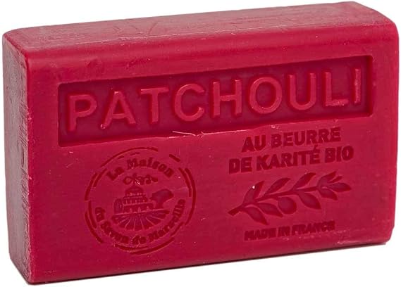 Maison Du Savon De Marseille - French Soap Made with Organic Shea Butter - Patchouli Fragrance - 125 Gram Bar