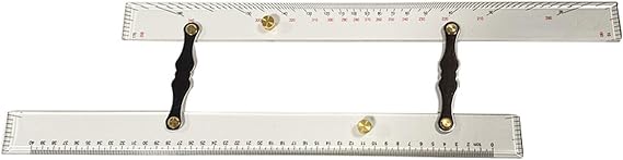 Marine Parallel Ruler with Metal Arm 450mm / 17.72Inch Navigation Parallel Ruler for Chart Drawing Professional Marine Drawing Tool