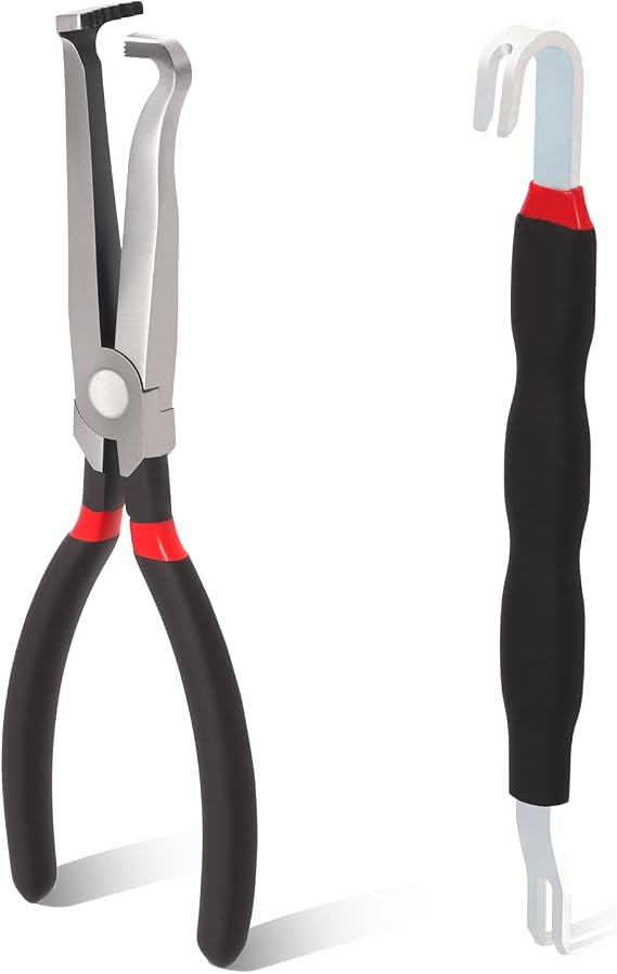 2PCS Electrical Disconnect Pliers, Double-Ended Automotive Connector Disconnect Pliers, Straight Separator Electrical Connector Tools Kit for Air Flow Sensors Fuel Injectors