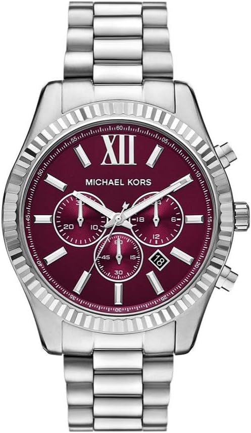 Michael Kors Lexington Men's 44MM Silver-Tone Stainless Steel Watch, MK9242