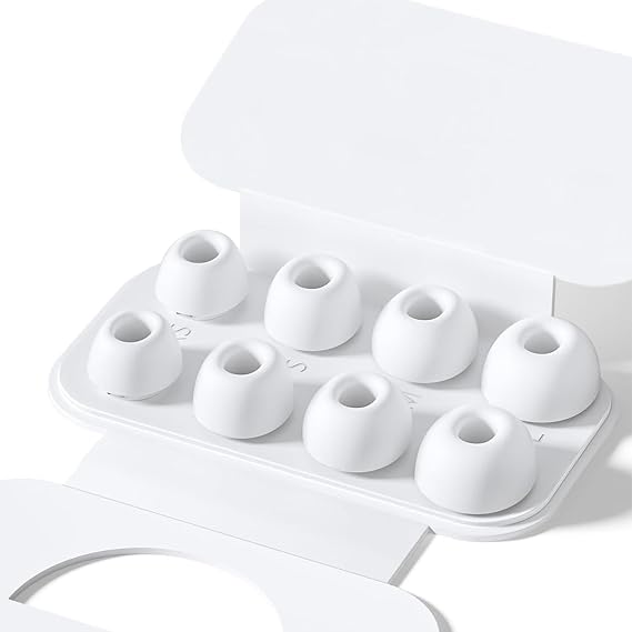 Apple AirPods Pro 2 / AirPods Pro Uyumlu Yedek Silikon Kulaklık Ucu (4 Farklı Boy XS/S/M/L) - Beyaz