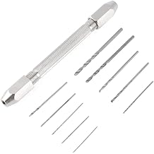 Samfox 0,5 mm-3,2 mm Hassas Çift Uçlu Matkap Ucu Maketi 2 Adet Çift Uçlu Mandren ve 10 Adet Mikro Spiral Matkap Ucu PCB Sanat Takı Saatleri Üretimi için