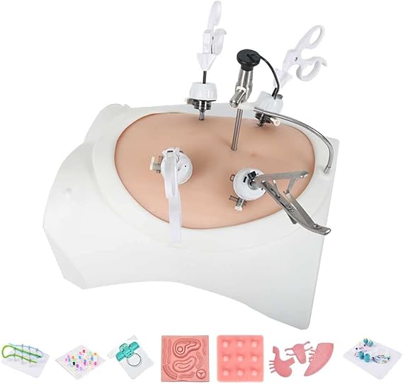 Teaching Model,Laparoscopic Simulated Training Box Kit with Light Source Camera  set of Training Instruments and 9 Training Modules Laparoscopic Trainer Set Educational Use