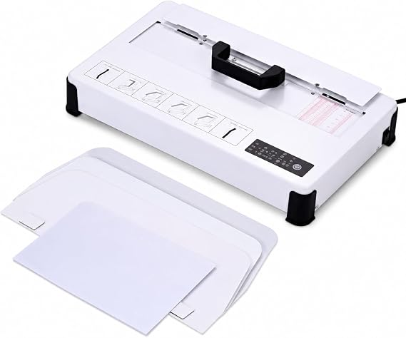 Electric Comb Binding Machine, 300W Automatic Book Binder with Manual Punch, Bind Up to 480 Sheets, 50mm Capacity, Ideal for Office and School Use
