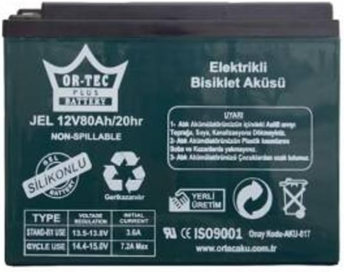 12V 80Ah Jel Elektrikli Bisiklet Aküsü