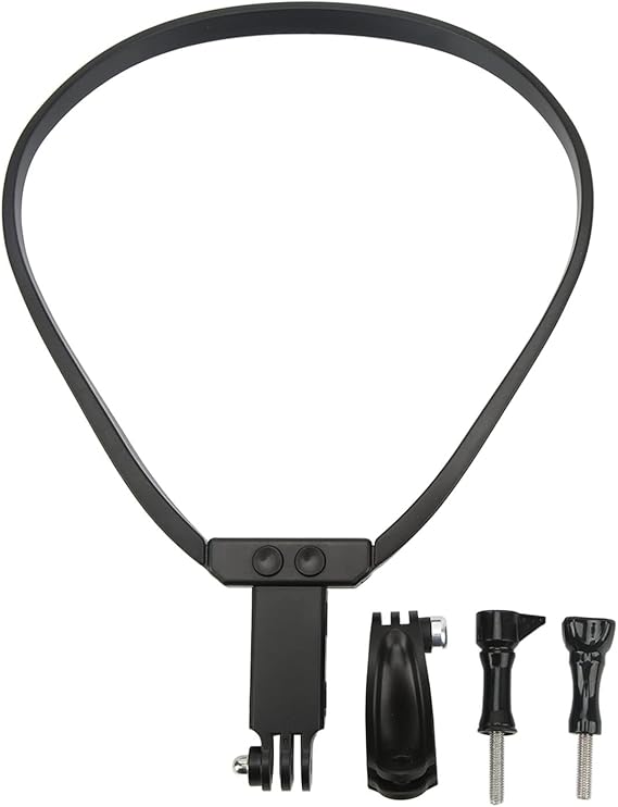 Retractable Neck Mount Bracket for Action Camera and Smartphone, Selfie Necklace Holder with Adjustable View Angle, Hands - Free Camera Neck Holder for OSMO