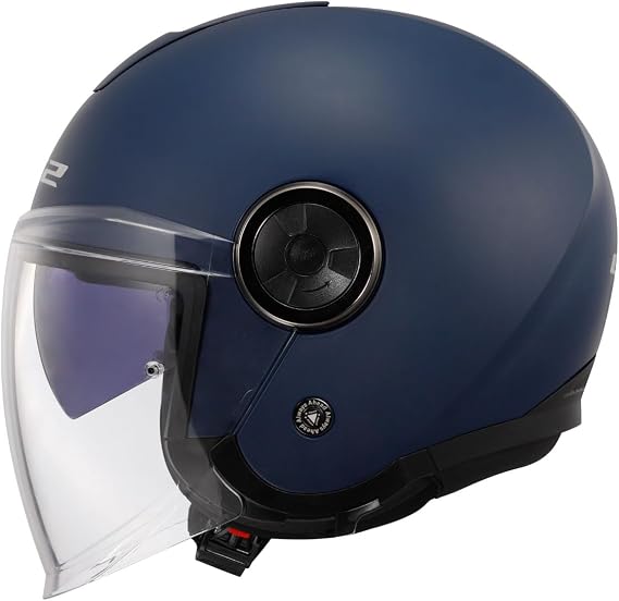 LS2 CLASSY Mat Navy Mavi Kask, ECE 22.06 Güvenlik Sertifikalı Profesyonel Motosiklet Kaskı, Yüksek Performanslı KPA Dış Kabuk, Çizilmez Dahili Güneş Vizörlü, LS2 4X JBL Intercom Uyumlu