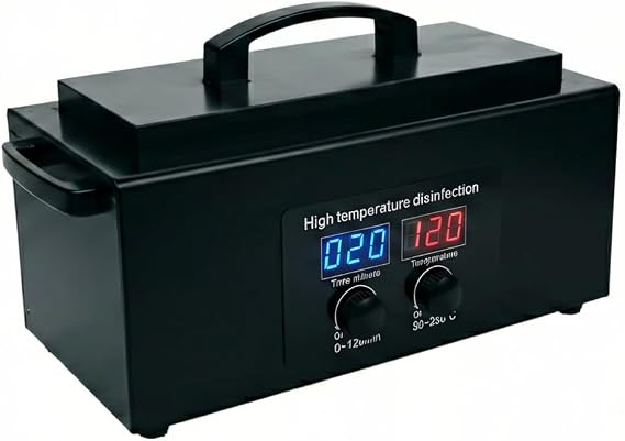 300W Dry Heat Steriliser 230°C - High Temp Disinfection Cabinet with LED & Timer - for Nail Tools, Scissors, Tweezers, Metal Instruments- Black