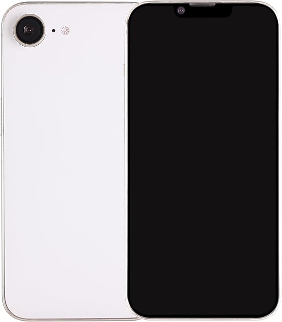 Display Model iPhone 16e White Black Screen Mockup Smartphone Dummy | Perfect for Display, In-Store Display, and Photography Props as a Realistic Size Mobile Model from Domestic Manufacturer