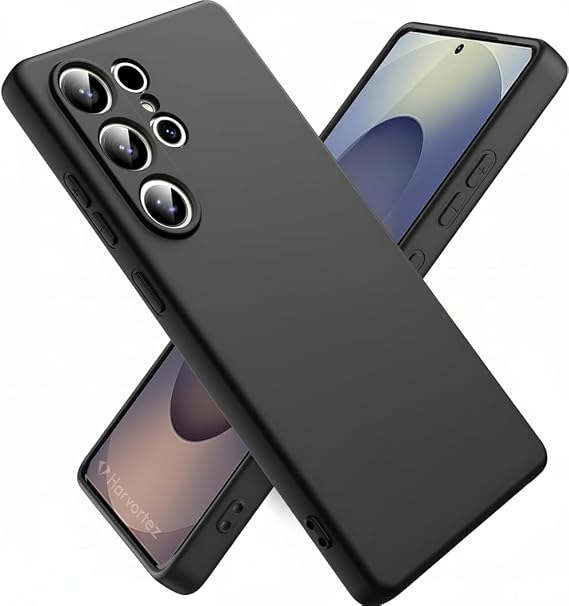 Samsung Galaxy 24 Ultra Kılıf 6.8" ile Uyumlu, İnce Sıvı Silikon Cep Telefon Kılıfı, Mikrofiber Astar İç Yüzey, Darbe Emici Kapak, Kolay Temizlenebilir Phone Case - Siyah