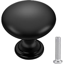 DZS Elec 2PCS Matte Black Zinc Drawer Handles Cabinet Door Knobs with Screws 1.18x0.91 inches for Kitchen Cabinets Dressing Tables