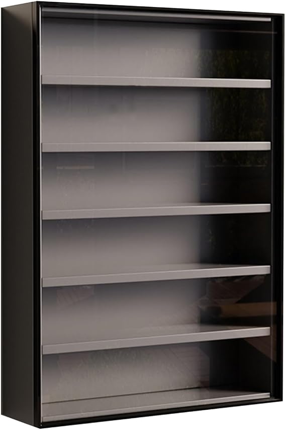 7 Katmanlı Kapı Vitrini, Koleksiyonlar için İdeal, Duvara Asılabilir, Ev, Ofis, Oyun Odası veya Yatak Odası için Mükemmel - Siyah (50 x 13 x 71,9 cm)