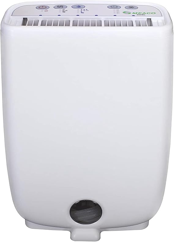 Meaco Portable Dehumidifier DD8L - Compact Desiccant Dehumidifier - Best For Small Homes & Spaces - Prevent Condensation, Mould & Damp - 18 x 35 x 50 cm White