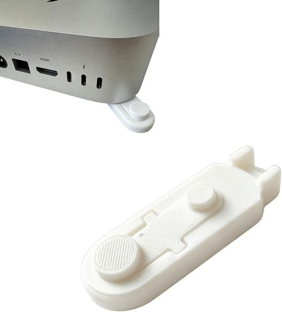 Mac mini M4 2024用外部電源ボタン、テープなしプッシュインファンスロットマウントデスクトップ電源オンオフスイッチ、便利なスタート&リセットアクセサリー、ホワイト