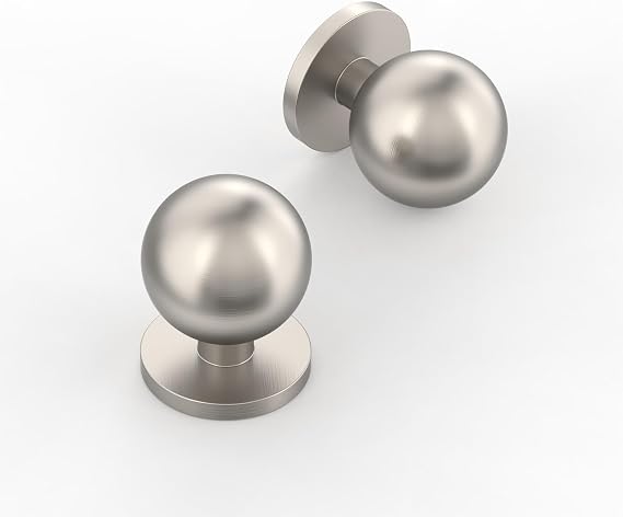 Amerdeco 10 Pack Brushed Satin Nickel Cabinet Knobs Single Hole Zinc Alloy