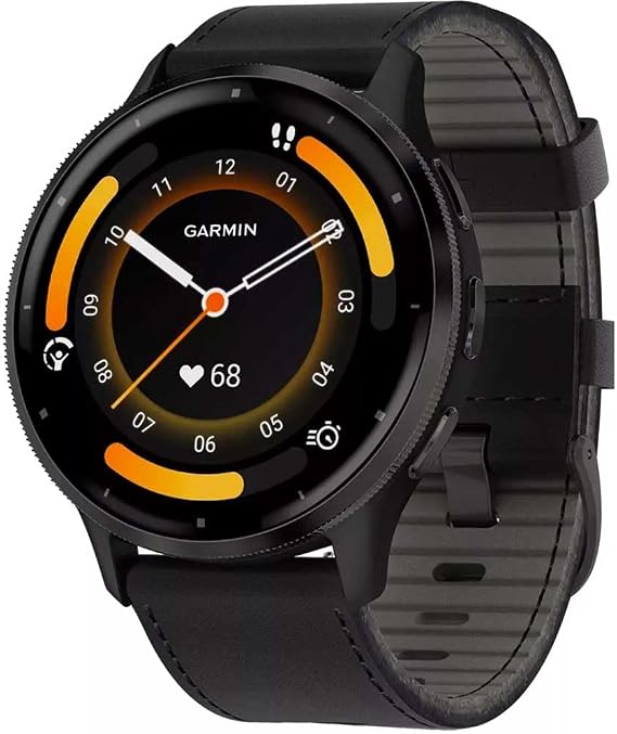 Garmin Venu 3 Siyah Deri Kayışlı