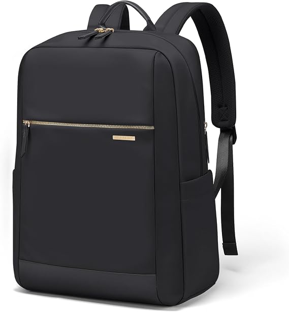 15.6 Inch Laptop Backpack for Women, Anti-Theft Water Resistant Commuter Backpack, Large Capacity Carry On Cabin Bag for College Work Travel UK (Black)