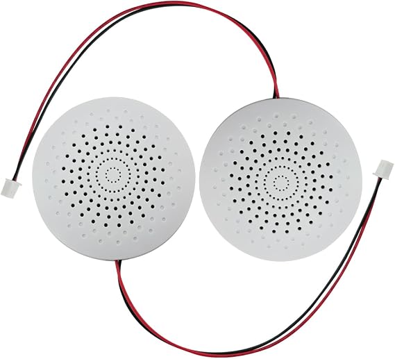 スピーカー、8R/2W ラウドスピーカーホーンステレオアンプ DIYアクセサリー、直径70MM、高さ20mm、15CM端子ワイヤー付き2パック