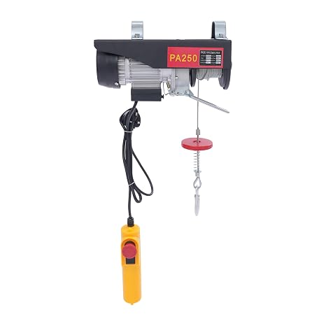 Electric Hoist, Overhead Electric Winch with Cable Remote Control, Winch Lifting Engine for Garage and Warehouses, Load Capacity 125~250 kg