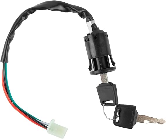 Yhenlovtt Motorcycle Ignition Switch 4 Wire 2 Keys ATV Quad Dirt Bike Kill Switch Replacement Electrical for LT80