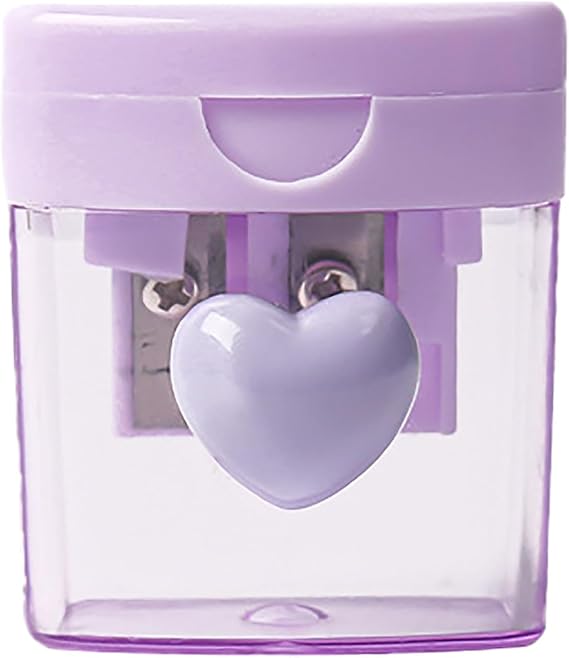 Pencil Sharpener for School Craft Stationery Efficient and Durable Manual Pencil Sharpener with Heart Design Lightweight and Portable Sharpening Tool 321