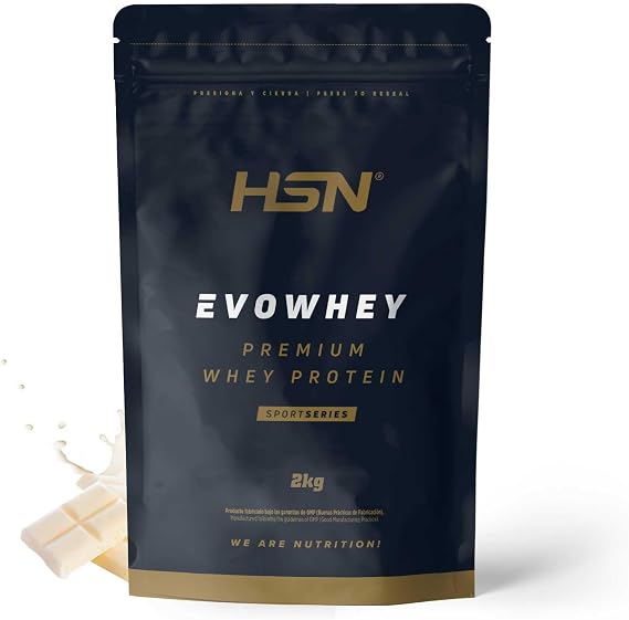 HSN Evowhey Protein | White Chocolate 2kg = 67 Shots per Whey Protein Concentrate | 100% Whey Protein Concentrate (WPC) | Non-GMO, Vegetarian, Gluten and Soy Free