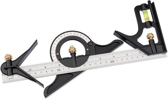 Draper 34704 Combination Square with Centre Head and Protractor, 300mm , Blue