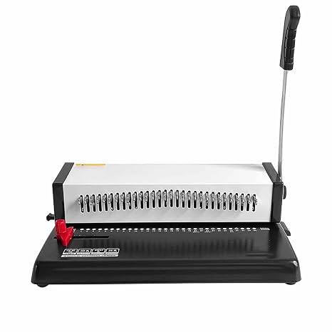 Manual Wire Binding Machine, Wire Coil Puncher with 30-Hole, Punches 18 Sheets, Adjustable Margin Sizes for Office, School, Print Shop Equipment