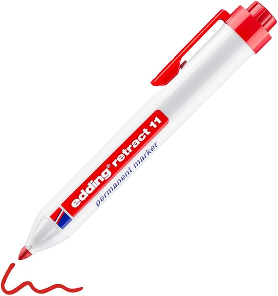 edding retract 11 permanent markör - kırmızı - 1 kalem - yuvarluk uç 1.5-3 mm