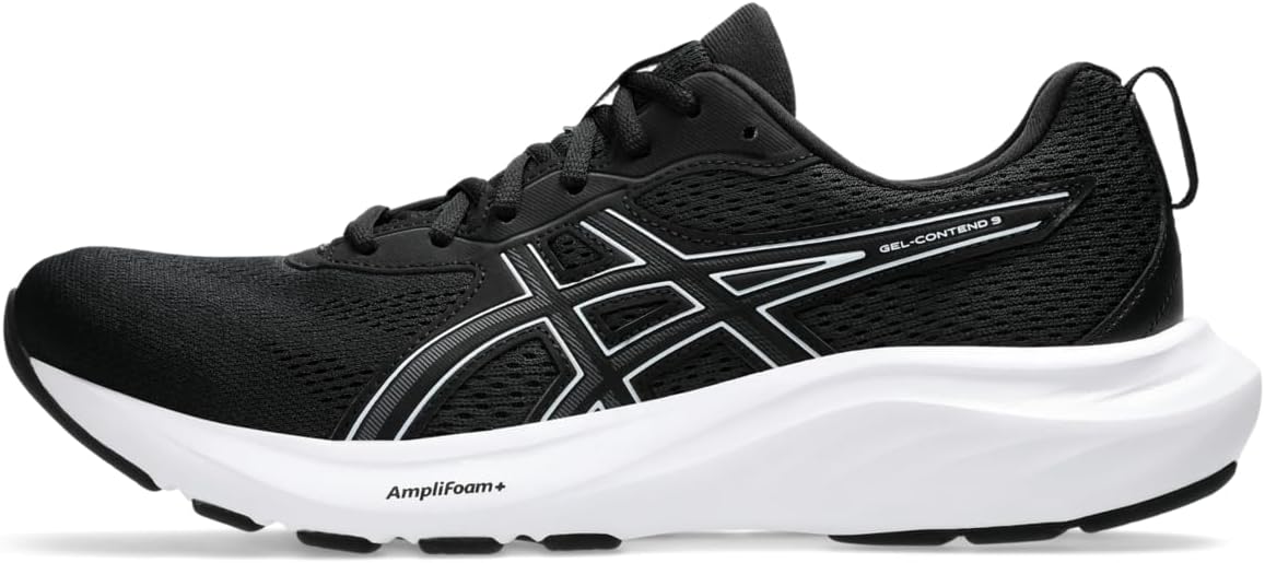 ASICS Men's Gel-Contend 9 Running Shoe, Black/White, 10 M US