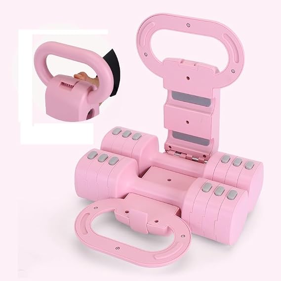 Adjustable Kettlebell & Dumbbell Set, 2-in-1 Free Weights for Home Gym
