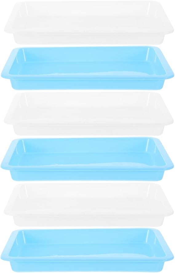 6pcs Serving Trays Plastic Lab Trays Leakproof Feature Versatile for Chemical Experiments Classroom Use