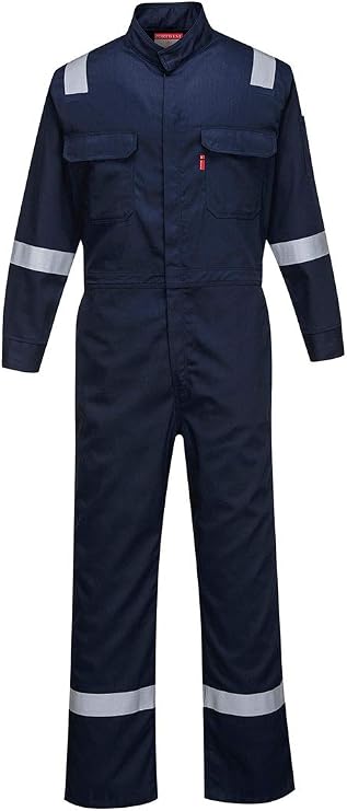 Portwest FR94 Bizflame Fireproof Coverall with FR Reflective Tape ASTM NFPA, Navy, X-Large