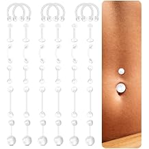 DJCIW 36pcs 14G 16G Clear Piercing Retainers Bioflex Nose Rings Belly Rings Septum Eyebrow Lip Cartilage Tragus Earring Retainer Industrial Bar Plastic Piercing Jewelry for Work School