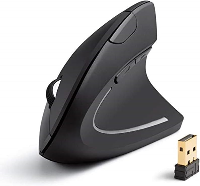 Kablosuz Dikey Ergonomik Optik Mouse 1600dpı 6 Tuşlu Vertical Siyah Mouse