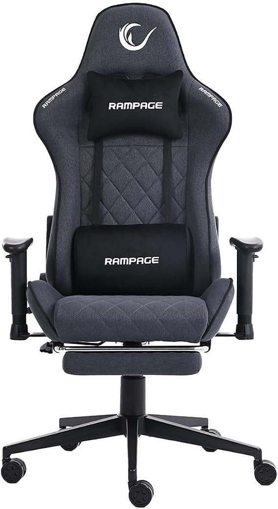 Rampage Myth Pro KL-R29 Üst Seviye Terletmez Kumaş Gri Gaming Oyuncu Koltuğu