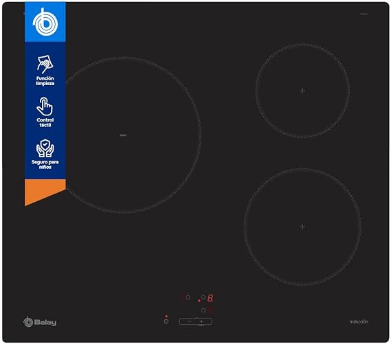 Balay, Induction Hob, 60 cm, 3 Burners, Zone 24 cm, Black, 3EB864EN