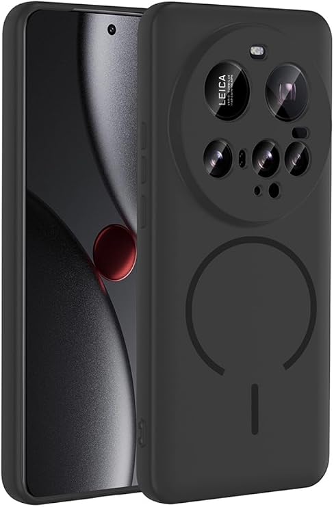 CONSTRAIN - Xiaomi 15 Ultra ile uyumlu Mi Kılıf Lansman MagSafe ile uyumlu Kamera Korumalı içi Kadife Yumuşak Renkli Süet Silikon - Siyah