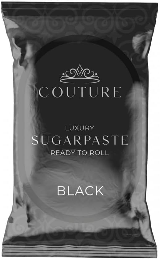 Couture Sugar Paste Black - Professional Quality Fondant Icing Smooth, Porcelain-like Sugar Paste Modelling Paste - 1kg