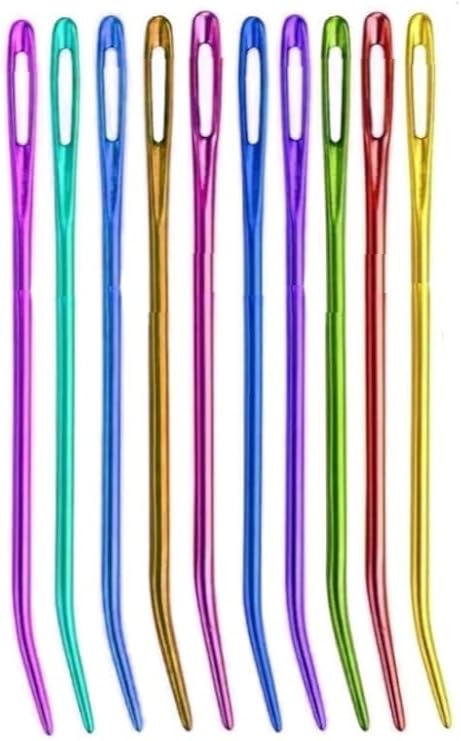 Kıvrımlı Plastik Yün İğnesi 12 Cm 10 Adet 1 Paket Plastik Dikiş Dokuma İğnesi Kavisli İplik İğne Goblen