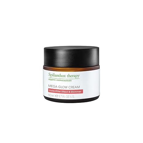 Spilanthox therapy - Mega Glow Cream - 3-in-1 Face Cream - Instant Facial Smoothing Care & Shimmer - Anti-Ageing Face Care with Spilanthol & Hyaluronic Acid - Natural Cosmetics - 50 ml