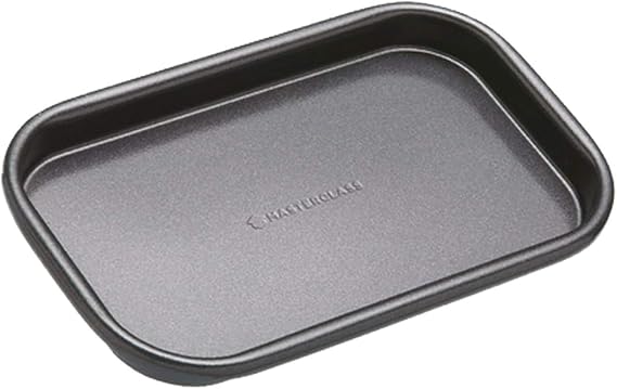 MasterClass Single Portion Baking Tray with PTFE, PFOA and BPA Free Non Stick, Robust 1mm Thick Carbon Steel, 16.5 x 10 cm, Grey