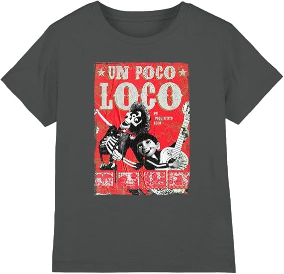 Coco Boy's Coco Hector and Miguel Un Poco Loco Poster Unisex Kids T Shirt T-Shirt