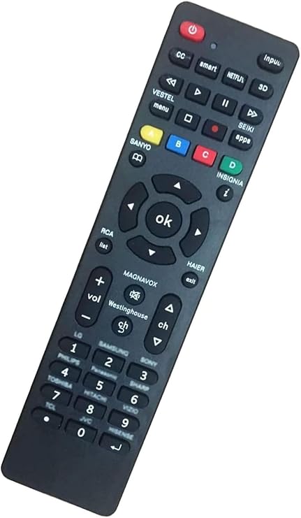 One For All Contour TV universal remote control for tv Samsung, Vizio, Sony, Panasonic, Smart TV, HAIER, Toshiba, Philips, TCL tv remote control universal