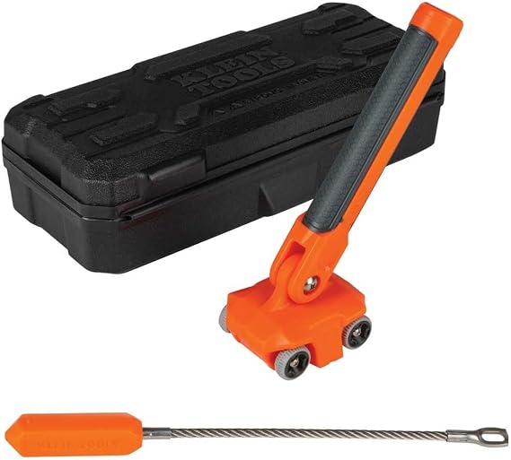 KLEIN TOOLS Manyetik tel çekici, balıklar ve tel kabloları duvarların arkasına veya dar alanlara çeker, paslanmaz çelik ön, nadir toprak mıknatısı Klein Tools 50611 turuncu