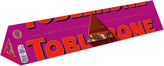 Toblerone Fruit & Nut Chocolate Bar 360g, Honey & Almond Nougat, Perfect for Sharing This Christmas