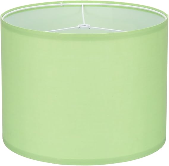 Hard-Back Drum Lampshade,13"x 13"x 10"Spider Fitter-Green
